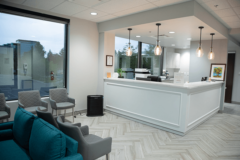 Welcoming reception area in Westminster dental office