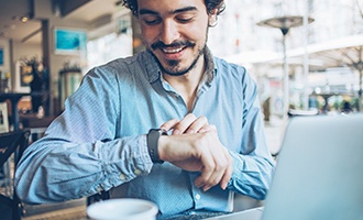 Man checking his watch