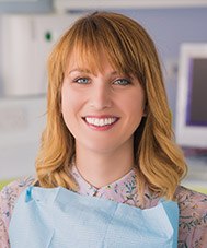 Smiling woman in dental chair