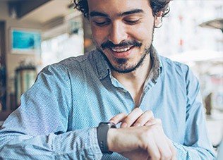 Man checking his wristwatch