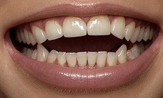 Up-close view of an open bite