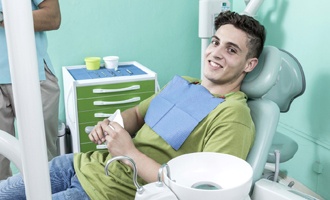 happy male dental patient
