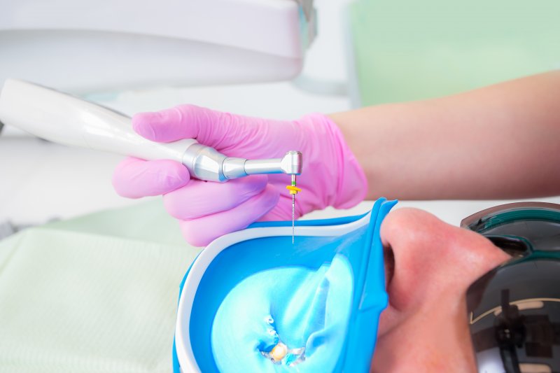 person undergoing a root canal