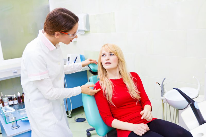woman preparing for a root canal